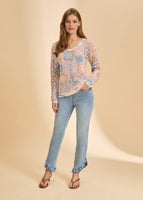 PULLOVER SWEATER | V-NECK PRINTED-Jackets & Sweaters-FRENCH DRESSING JEANS-Coriander