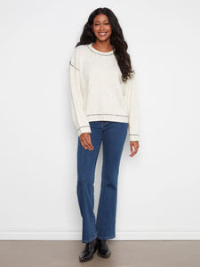 PULLOVER SWEATER | WHIPSTITCH: COOKIES & CREAM-Jackets & Sweaters-CHARLIE B-Coriander