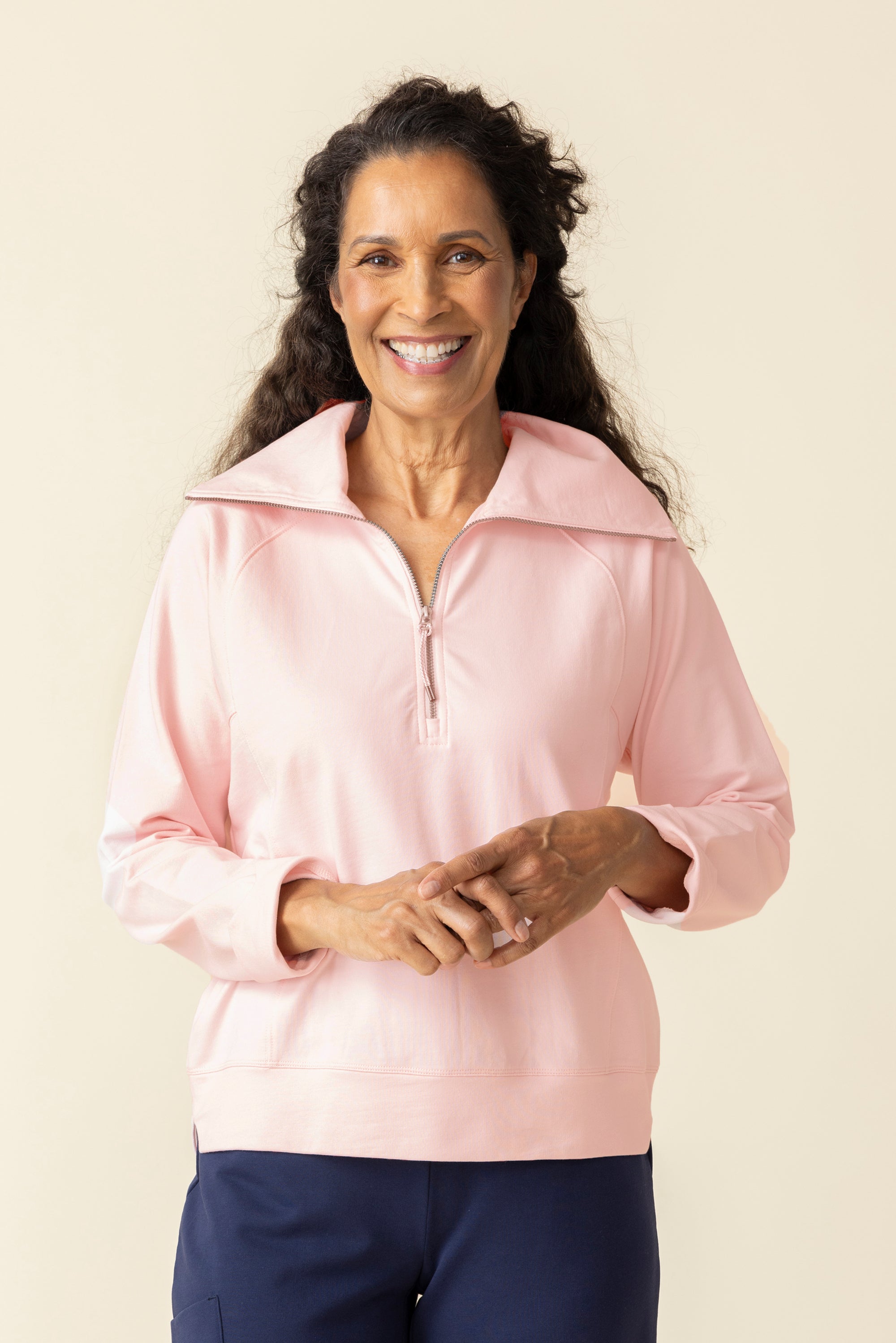 QUARTER ZIP TOP-Tops-HABITAT-XSMALL-CARNATION-Coriander