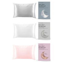 QUEEN SILK PILLOWCASE: DARK GREY/SILVER/PINK-Home-LEMON LAVENDER-Coriander