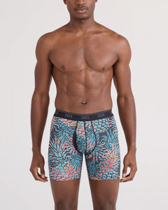 QUEST MESH BOXER BRIEFS | PINEAPPLE PATCH-MULTI-Intimates-SAXX-Coriander