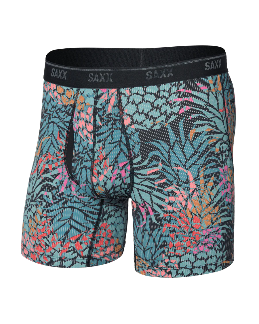 QUEST MESH BOXER BRIEFS | PINEAPPLE PATCH-MULTI-Intimates-SAXX-Coriander