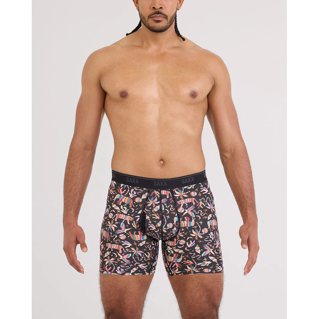 QUEST QUICK-DRY MESH BOXER BRIEF | ADOBE ZOO-BLACK