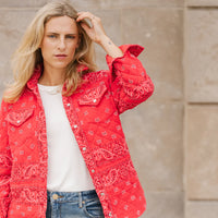 QUILT SHAKET | BANDANA-Jackets & Sweaters-SHANNON PASSERO-SMALL-MED-RED-Coriander