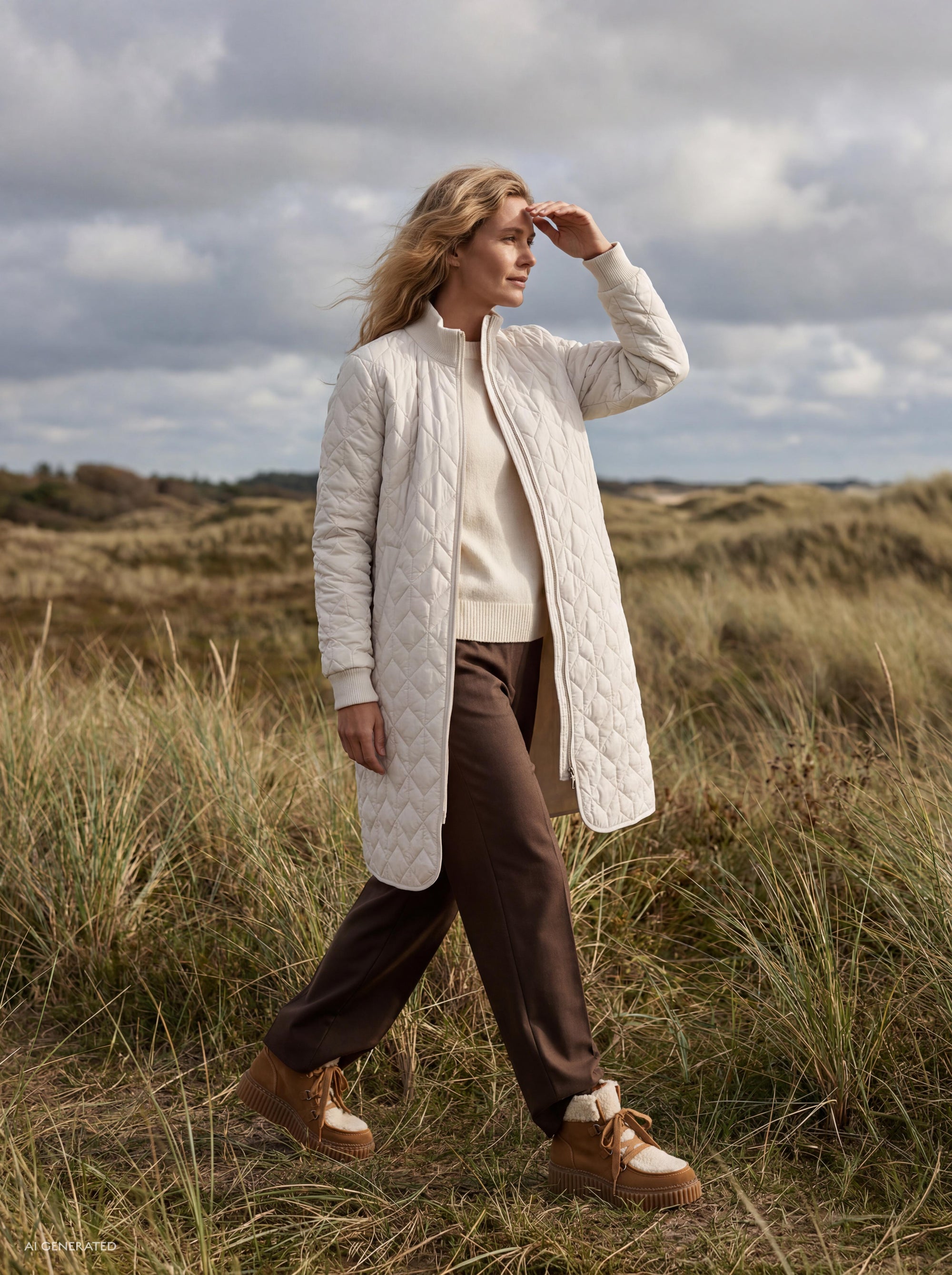 QUILTED COAT | PADDED LONG-Jackets & Sweaters-ILSE JACOBSEN-Coriander