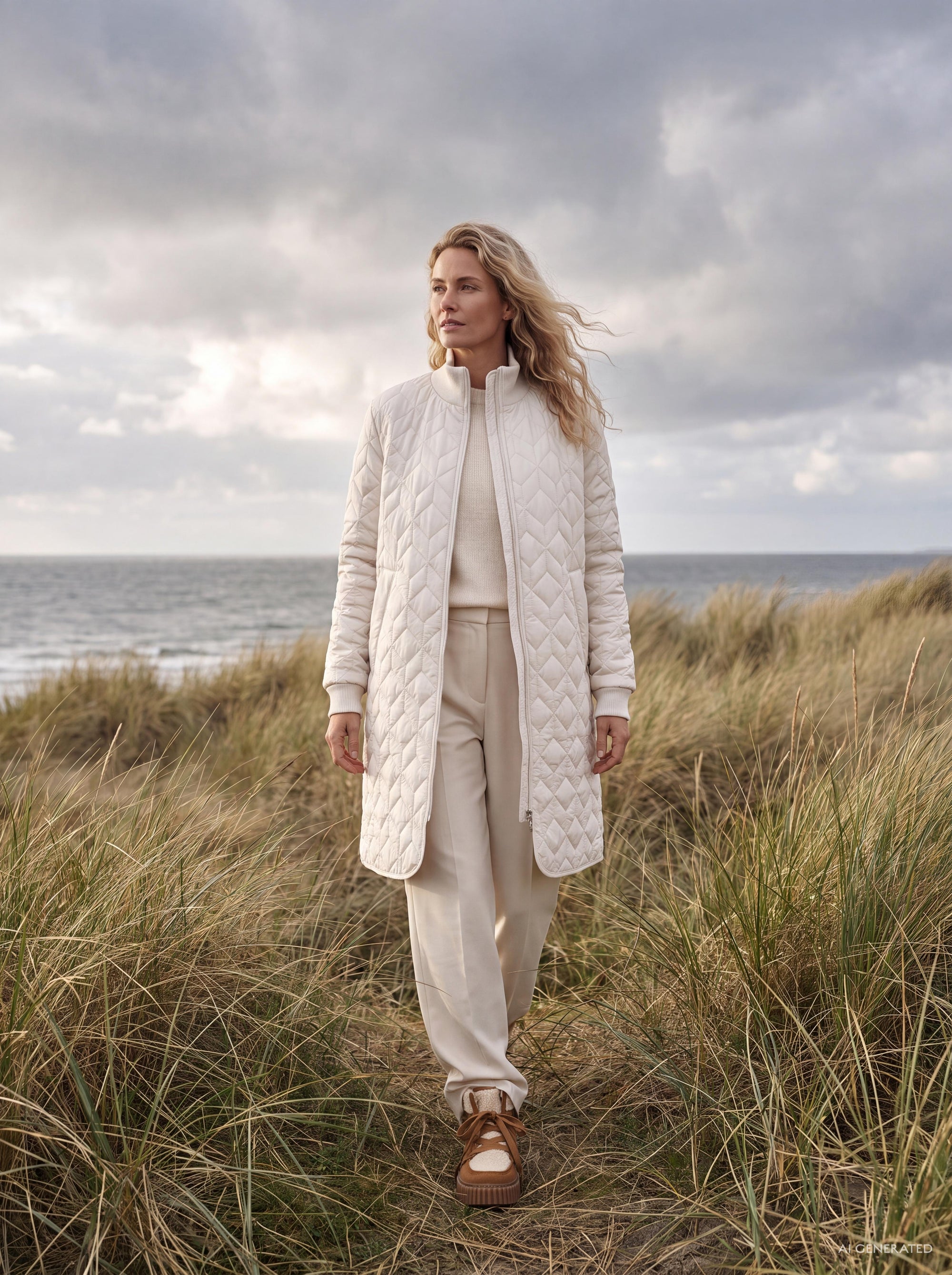 QUILTED COAT | PADDED LONG-Jackets & Sweaters-ILSE JACOBSEN-36-KIT144-Coriander