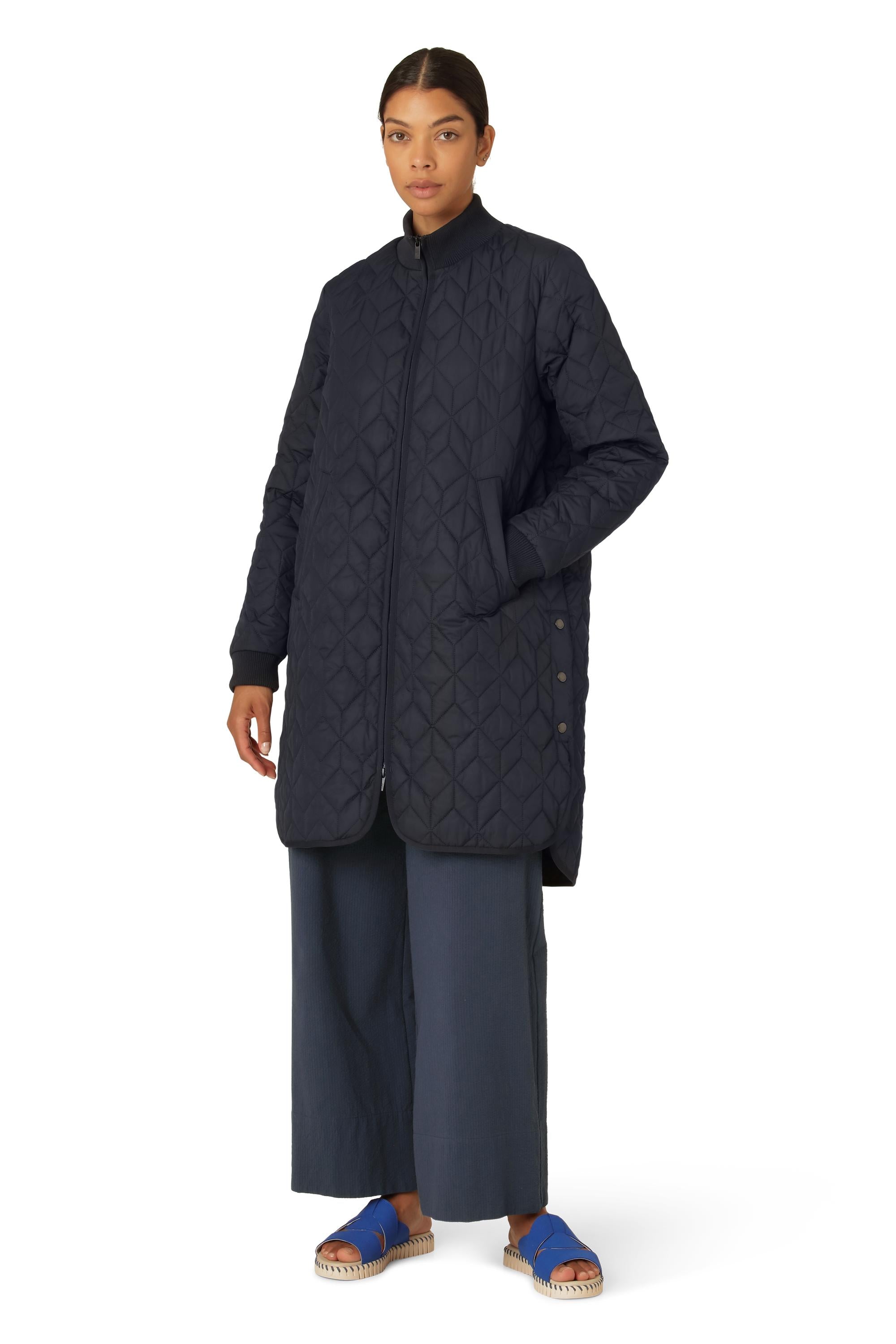 QUILTED COAT | PADDED LONG-Jackets & Sweaters-ILSE JACOBSEN-Coriander
