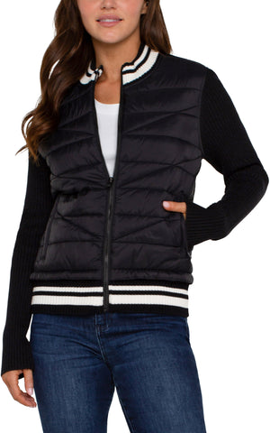 QUILTED FRONT JACKET-Jackets & Sweaters-LIVERPOOL-Coriander