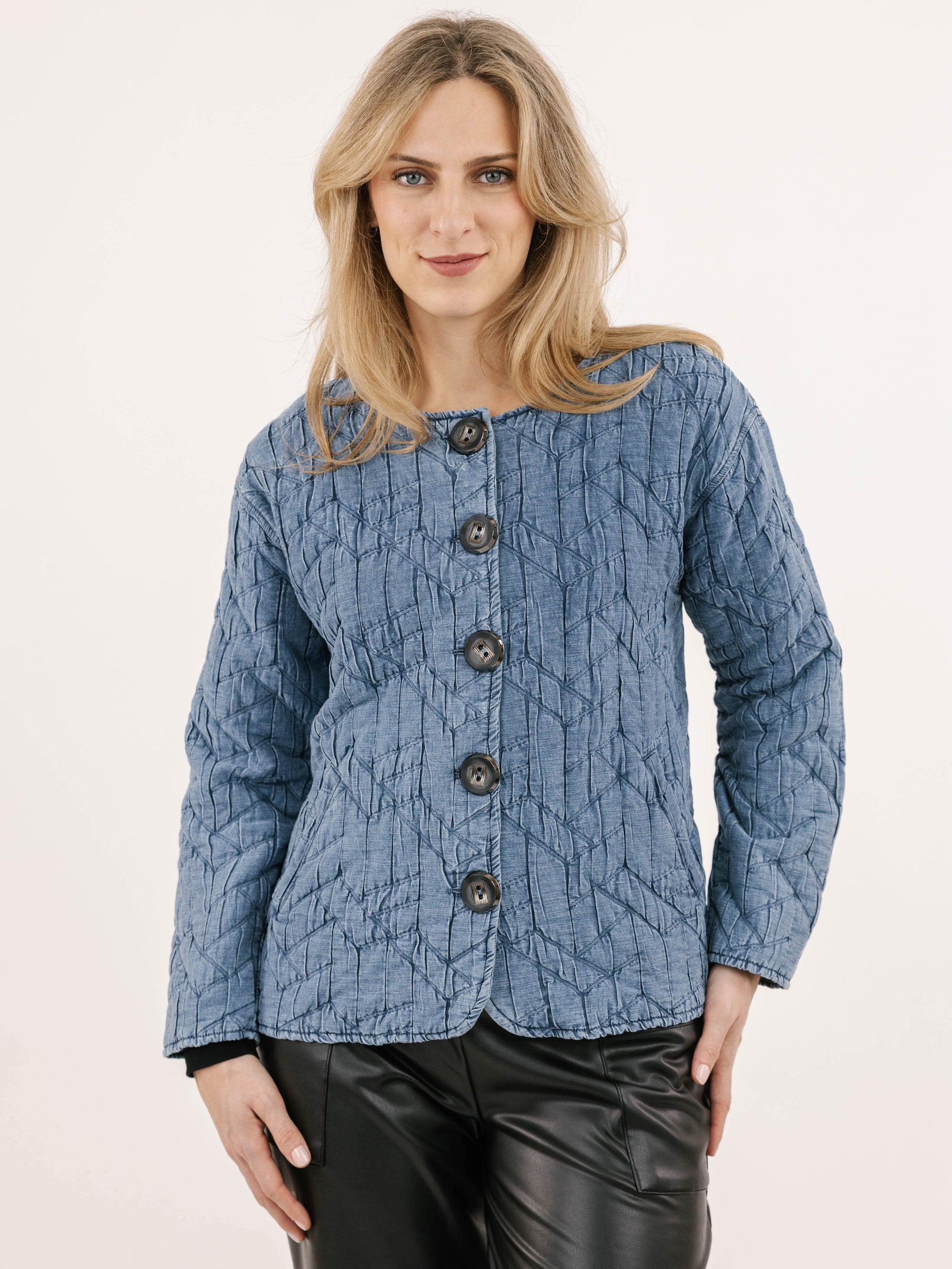 QUILTED JACKET | DAYTONA-Jackets & Sweaters-SHANNON PASSERO-MEDIUM-DENIM-Coriander