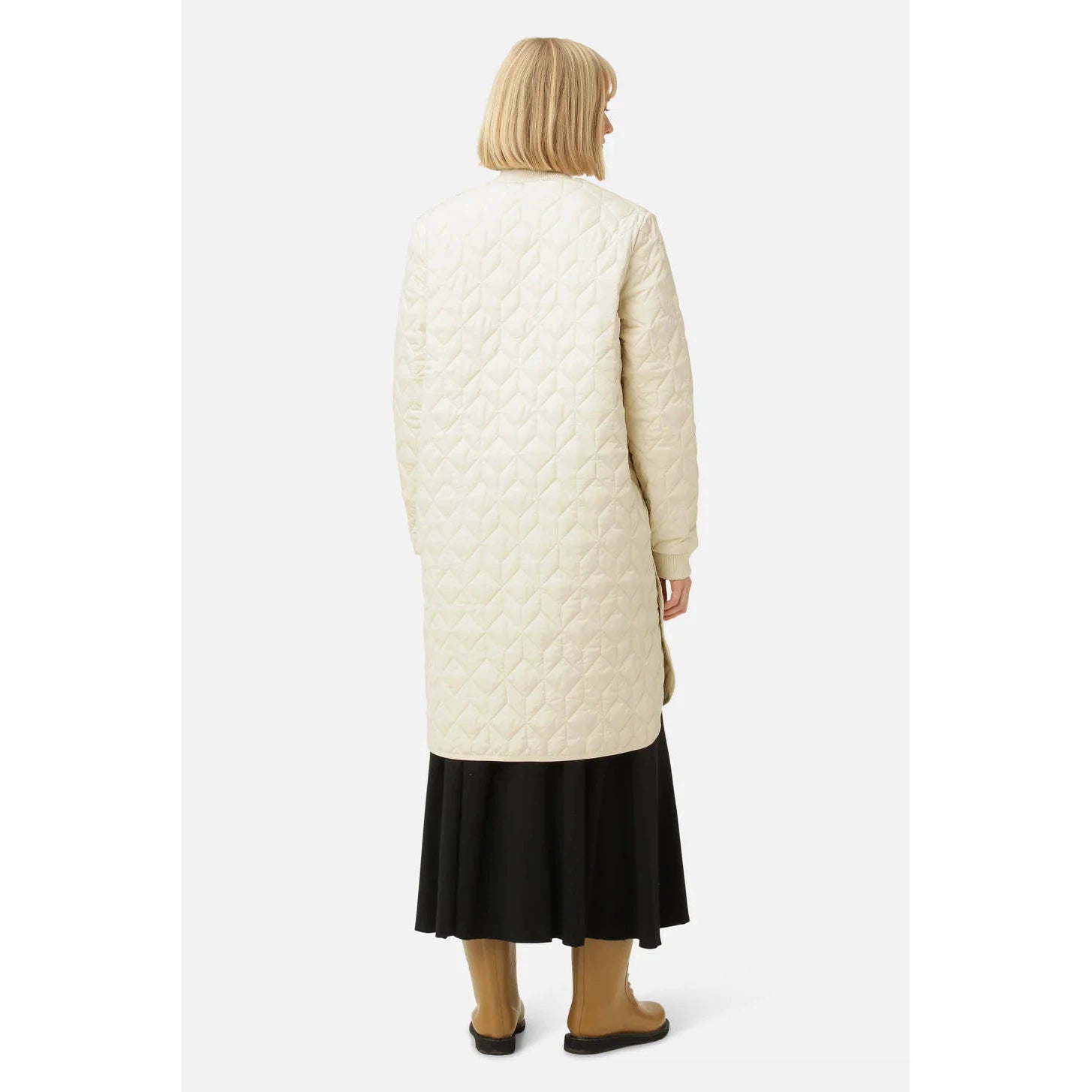 QUILTED JACKET - LONG-Jackets & Sweaters-ILSE JACOBSEN-Coriander