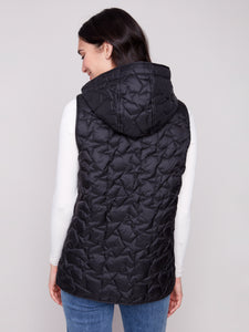 QUILTED SHORT VEST | STAR: BLACK-Jackets & Sweaters-CHARLIE B-Coriander