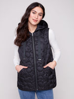 QUILTED SHORT VEST | STAR: BLACK-Jackets & Sweaters-CHARLIE B-XSMALL-Black-Coriander