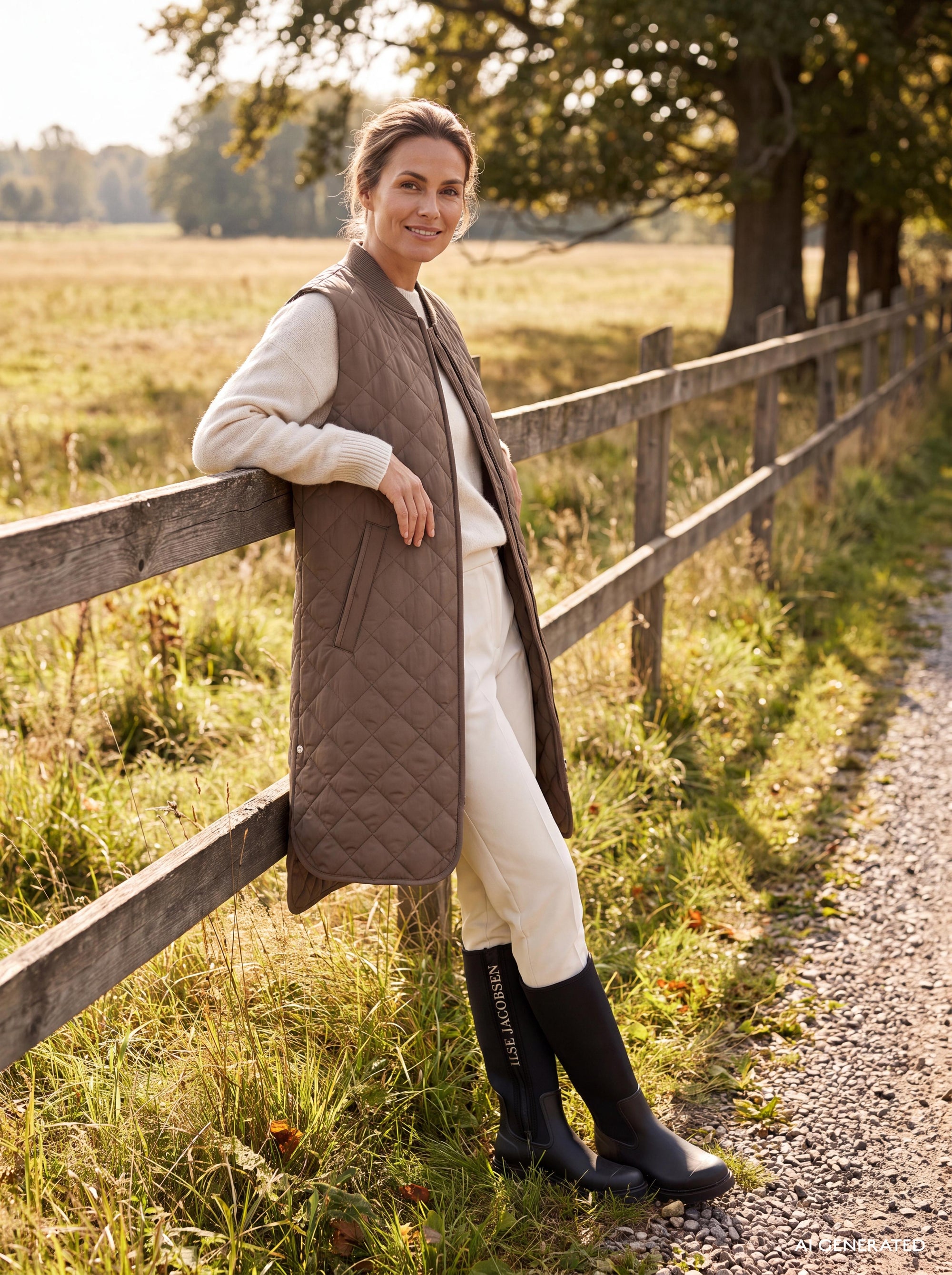 QUILTED VEST | LONG-Jackets & Sweaters-ILSE JACOBSEN-36-MUD 206-Coriander