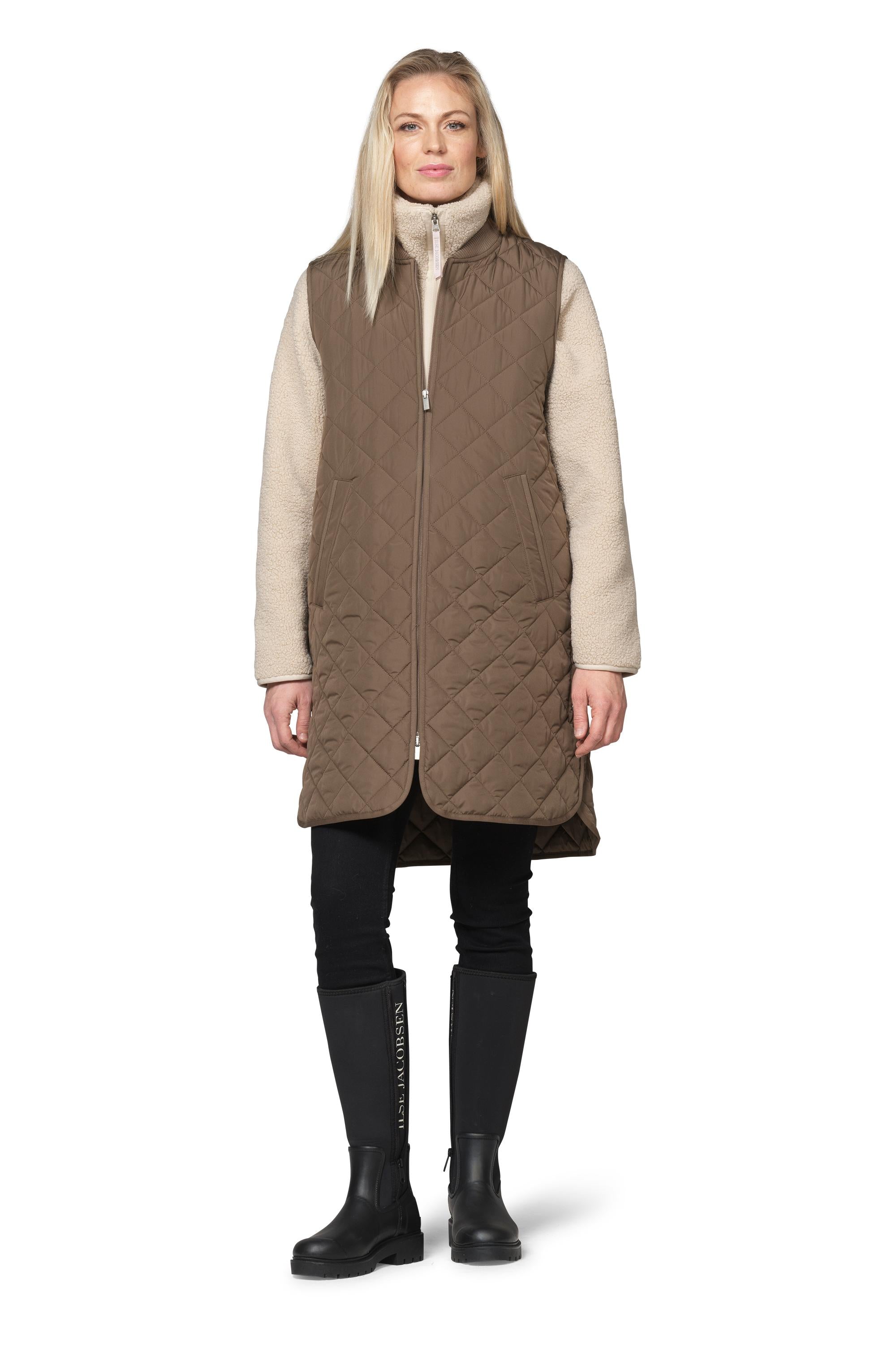 QUILTED VEST | LONG-Jackets & Sweaters-ILSE JACOBSEN-Coriander