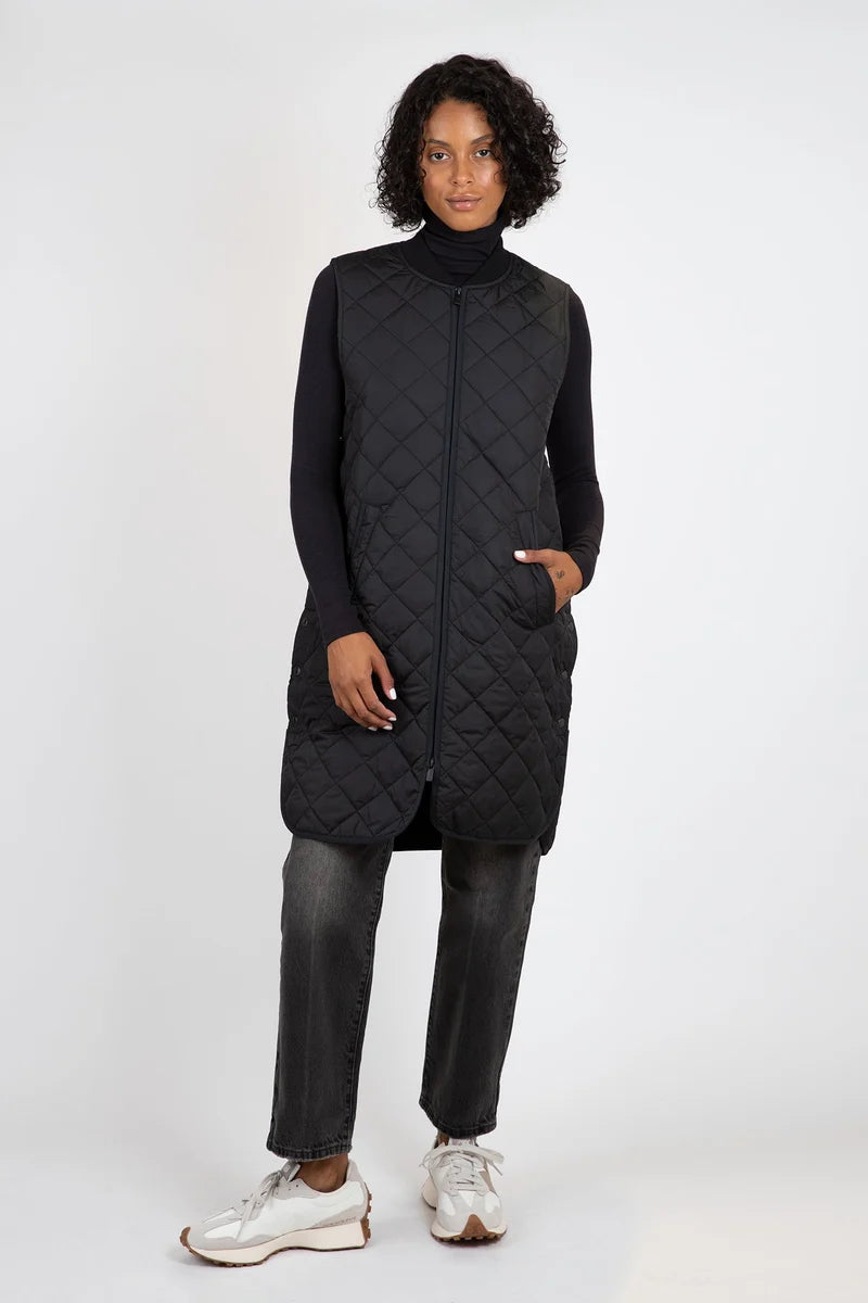 QUILTED VEST | LONG-Jackets & Sweaters-ILSE JACOBSEN-Coriander