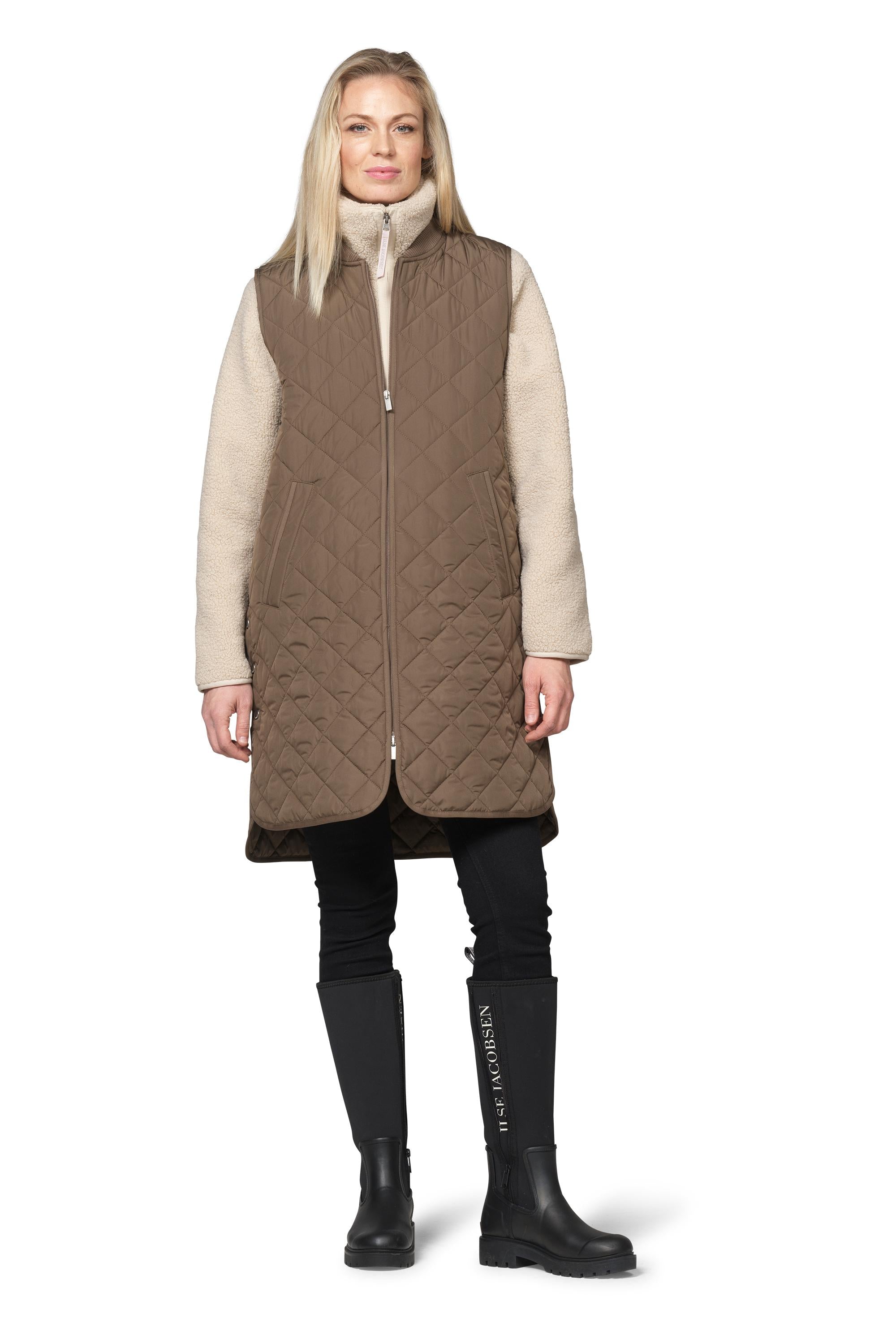 QUILTED VEST | LONG-Jackets & Sweaters-ILSE JACOBSEN-Coriander