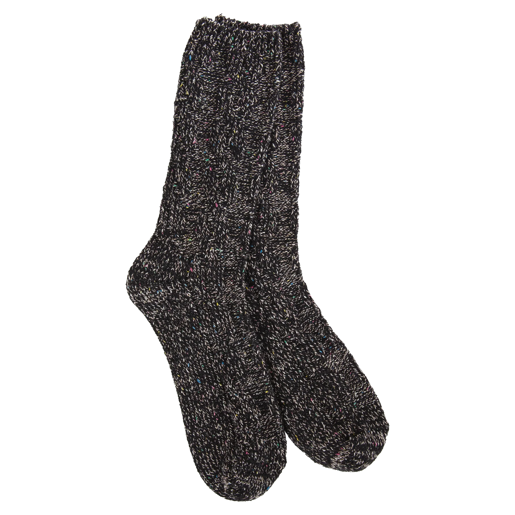 RAGG CABLE WOMEN'S CREW SOCKS-Socks-WORLD'S SOFTEST-BLACK-Coriander