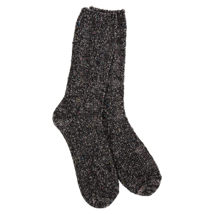 RAGG CABLE WOMEN'S CREW SOCKS-Socks-WORLD'S SOFTEST-BLACK-Coriander