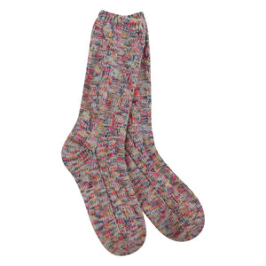 RAGG CABLE WOMEN'S CREW SOCKS-Socks-WORLD'S SOFTEST-CELESTIAL-Coriander