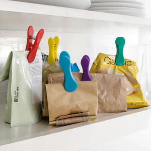 RAINBOW BAG CLIPS - SET OF 8-Food Storage-KIKKERLAND DESIGNS-Coriander