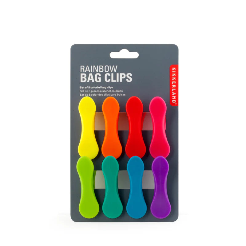 RAINBOW BAG CLIPS - SET OF 8-Food Storage-KIKKERLAND DESIGNS-Coriander