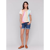 RAINBOW CREW NECK TEE-Tops-CHARLIE B-Coriander