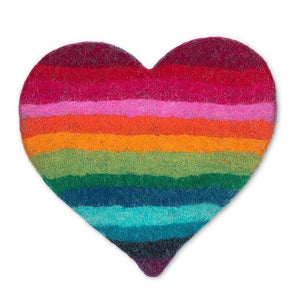 RAINBOW HEART FELTED TRIVET-Home Decor-ABBOTT-Coriander