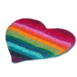 RAINBOW HEART FELTED TRIVET-Home Decor-ABBOTT-Coriander