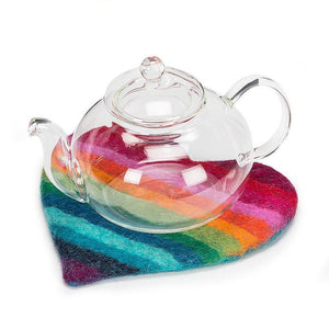 RAINBOW HEART FELTED TRIVET-Home Decor-ABBOTT-Coriander