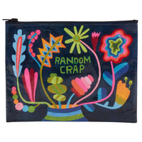 RANDOM CRAP FLORAL ZIPPER POUCH-Bags & Wallets-BLUE Q-Coriander