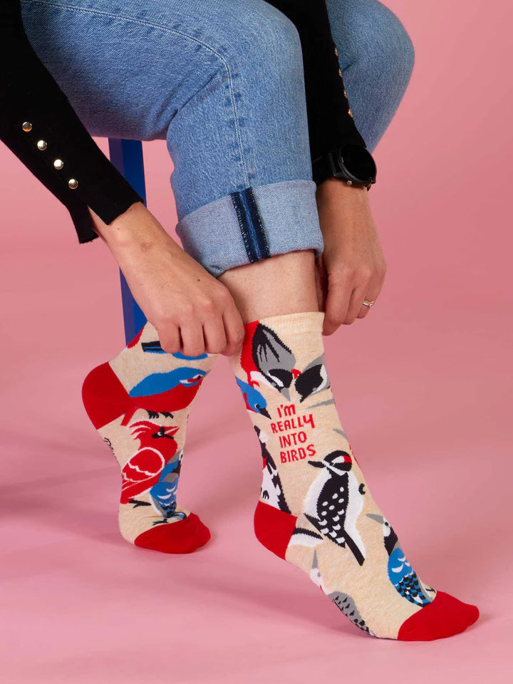 REALLY INTO BIRDS | WOMEN'S CREW SOCKS-Uncategorised-BLUE Q-Coriander