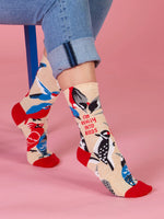 REALLY INTO BIRDS | WOMEN'S CREW SOCKS-Uncategorised-BLUE Q-Coriander
