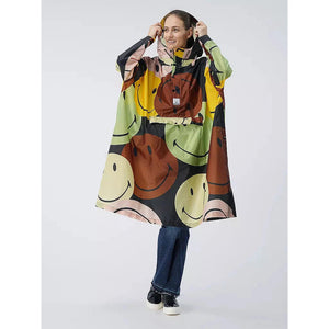 RETRO SMILEY PONCHO-Jackets & Sweaters-RAIN KISS-Coriander