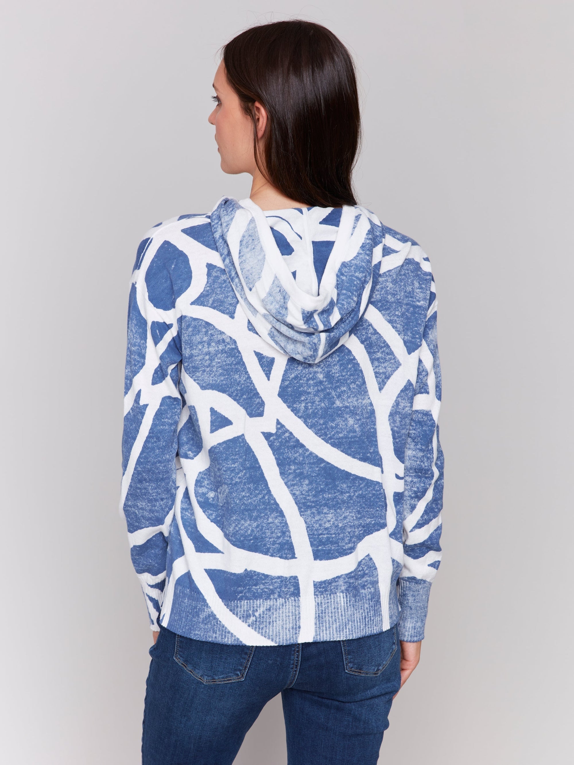 REVERSE PRINTED HOODIE SWEATER-Jackets & Sweaters-CHARLIE B-Coriander