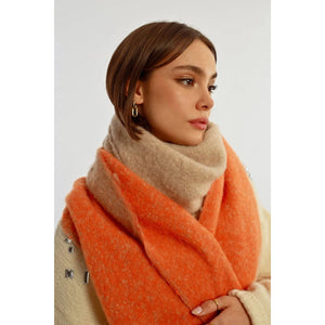 REVERSIBLE FRINGED SCARF-Accessories-MOLLY BRACKEN-ONE-Beige-Coriander