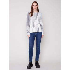 REVERSIBLE PRINTED SWEATER - CHARCOAL-Sweaters & Jackets-CHARLIE B-Coriander