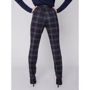 REVERSIBLE PULL ON PLAID PANT-Bottoms-CHARLIE B-Coriander