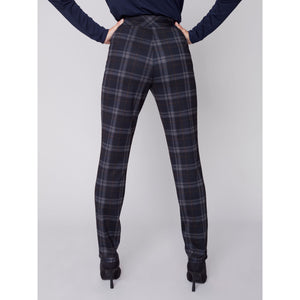 REVERSIBLE PULL ON PLAID PANT - CHOCOLATE-Bottoms-CHARLIE B-Coriander