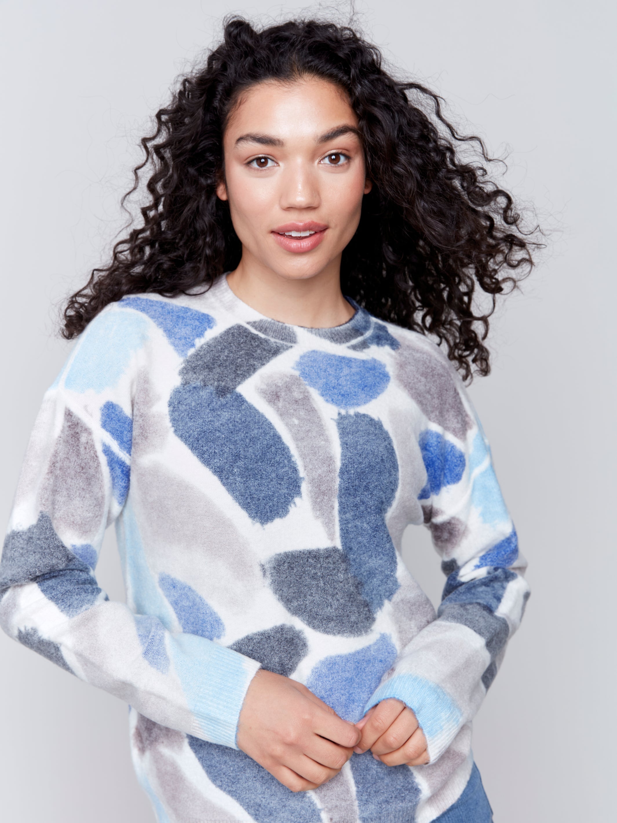 REVERSIBLE ROUND NECK SWEATER-Jackets & Sweaters-CHARLIE B-Coriander