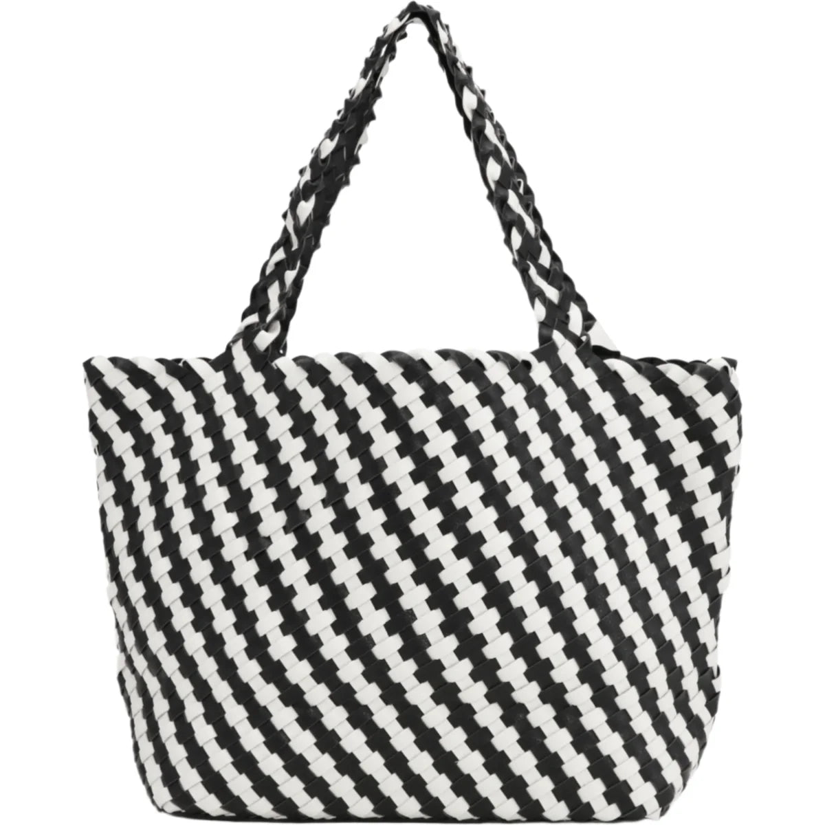 REVERSIBLE SHOPPER TOTE | GRAPHICS-Bags & Wallets-ILSE JACOBSEN-WHT.SUGAR-BLK 124001-Coriander