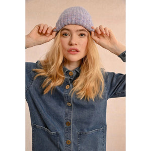 RIB KNIT CUFFED BEANIE-Accessories-MOLLY BRACKEN-Coriander