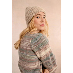 RIB KNIT CUFFED BEANIE-Accessories-MOLLY BRACKEN-Coriander