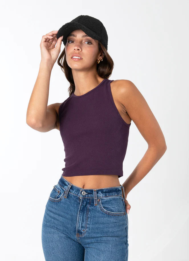 RIBBED CROPPED TANK-Basics-CEST MOI-ONE-PLUM-Coriander