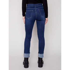 ROLL UP CUFF NARROW LEG PANT-Denim-CHARLIE B-Coriander