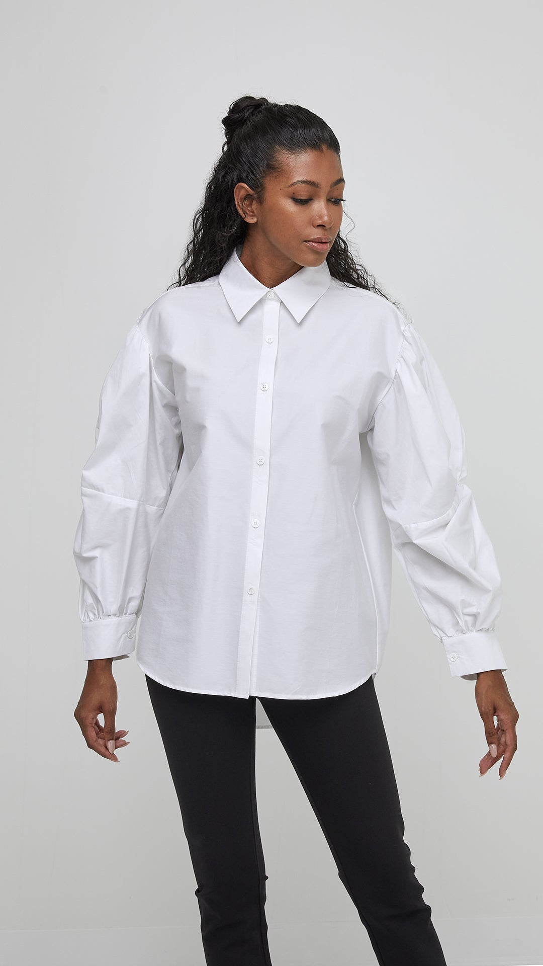 ROMANTIC SHIRT-Tops-UCHUU-ONE-WHITE-Coriander