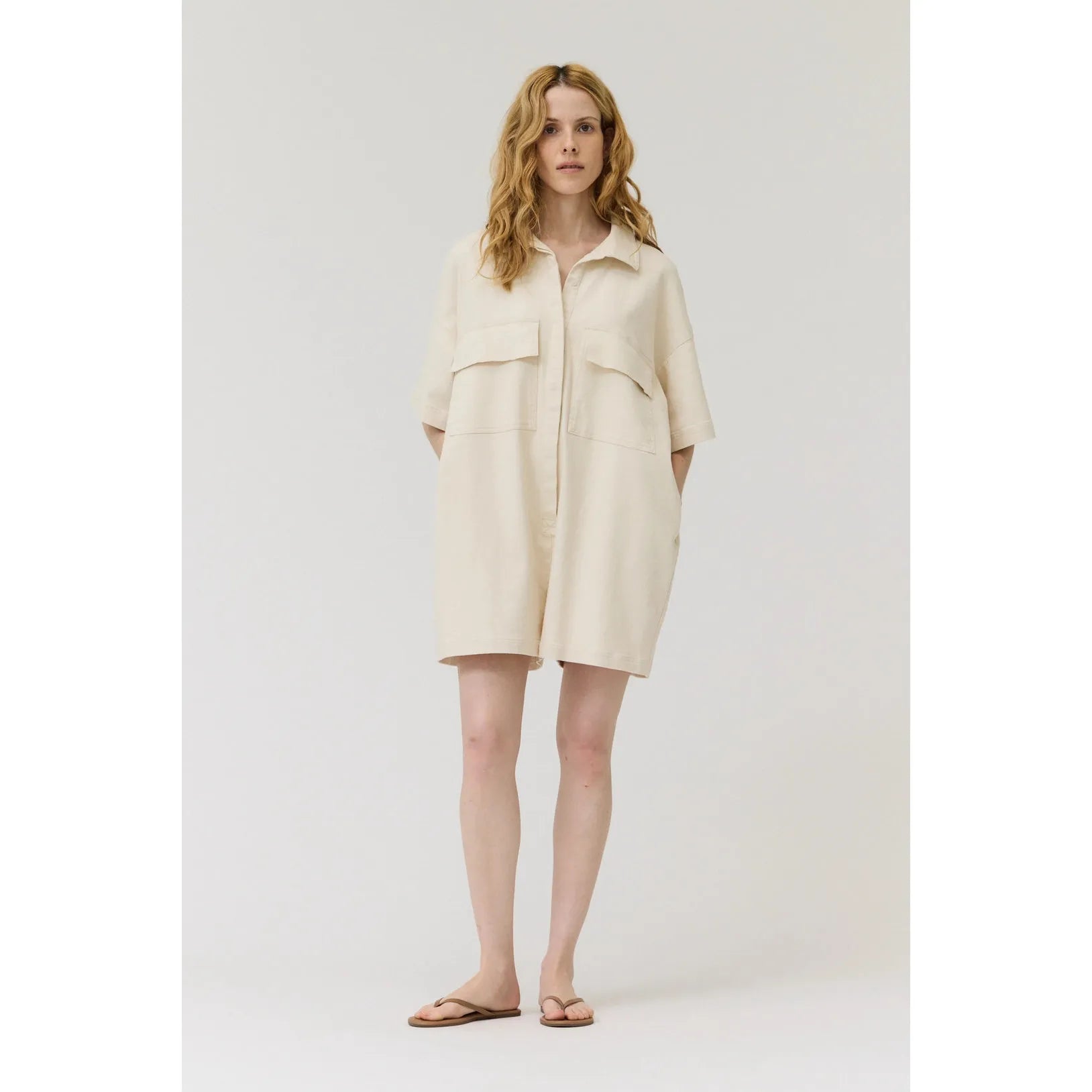 ROMPER | OVERSIZE-Bottoms-GRADE AND GATHER-SMALL-MED-MILK-Coriander
