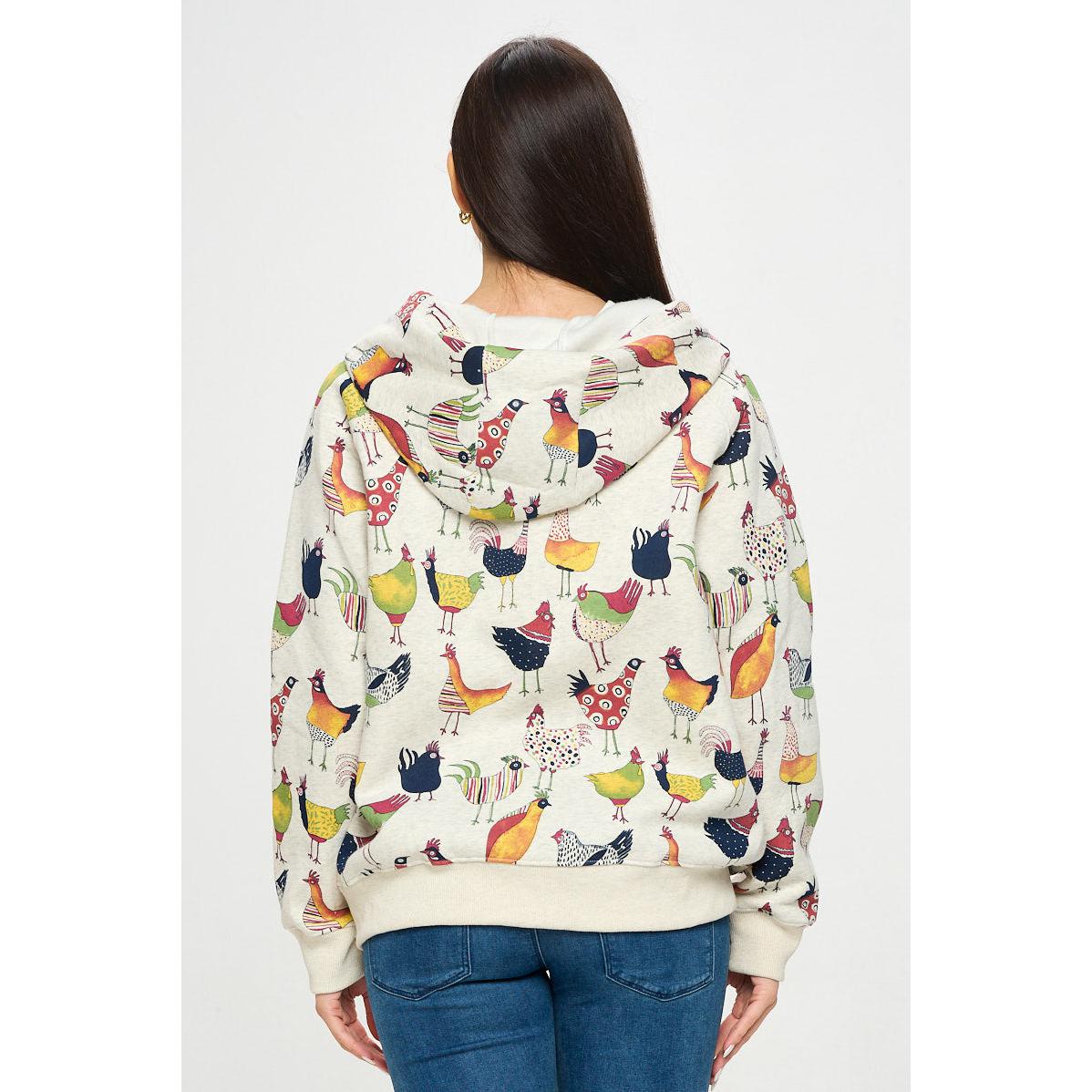 ROOSTER HOODIE-Jackets & Sweaters-SM WARDROBE-Coriander