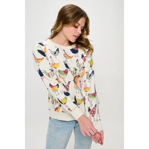 ROOSTER SWEATSHIRT-Tops-SM WARDROBE-Coriander