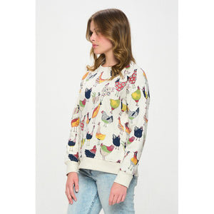 ROOSTER SWEATSHIRT-Tops-SM WARDROBE-Coriander