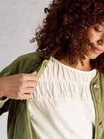 RUCHED TEE | RACHEL-Tops-WHITE STUFF-Coriander